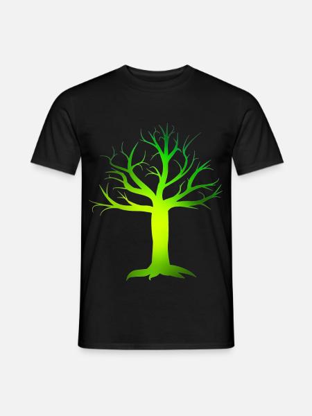 Neonbaum Gradientgrafik - Männer T-Shirt - Schwarz