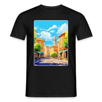 Aix En Provence Frankreich Vintage Reiseposter WPA - Männer T-Shirt - Schwarz - Vorne - AI Model Male 178 light (178cm)