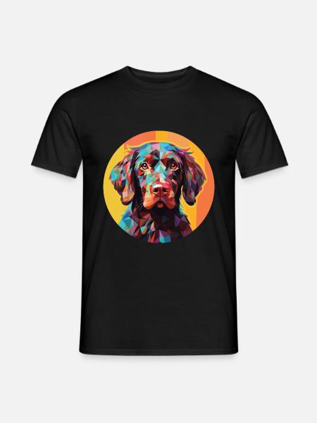 Pudelpointer Hunderasse Aquarell Illustration - Männer T-Shirt - Schwarz