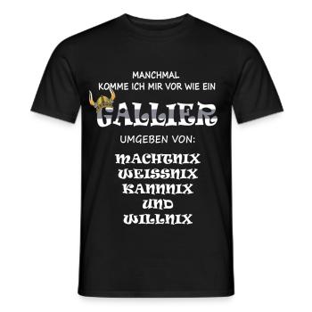 Gallier Machtnix Kannnix Willnix Weissnix Tutnix - Männer T-Shirt - Schwarz - Vorne - AI Model Male 178 light (178cm)