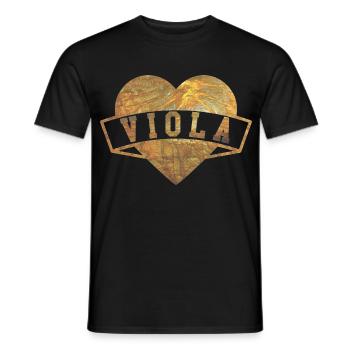 Viola Herzen Gold - Männer T-Shirt - Schwarz - Vorne - AI Model Male 178 light (178cm)