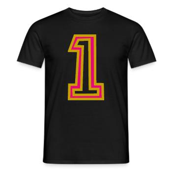 1. 1 JAHR - Männer T-Shirt - Schwarz - Vorne - AI Model Male 178 light (178cm)