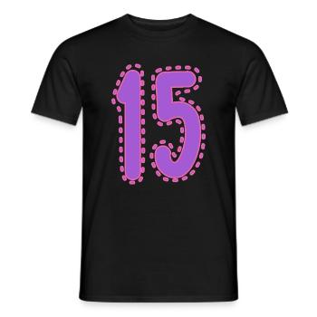 15. 15 ANS. 15e ANNIVERSAIRE. ANNIVERSAIRE 15 ANS. - T-shirt homme - noir - Devant - AI Model Male 178 light (178cm)