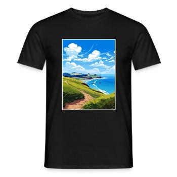 Coromandel-Halbinsel Neuseeland Reiseposter - Männer T-Shirt - Schwarz - Vorne - AI Model Male 178 light (178cm)