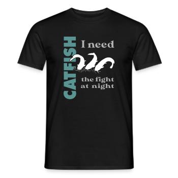 Combat de pêche au poisson-chat avec le poisson-chat fort - T-shirt homme - noir - Devant - AI Model Male 178 light (178cm)