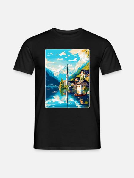 Salzkammergut Österreich Vintage Reiseposter WPA - Männer T-Shirt - Schwarz