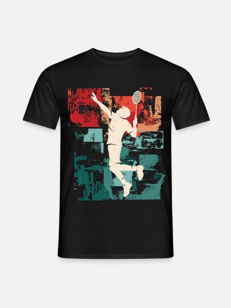 Badminton Spieler Badmintonspieler Federball - Männer T-Shirt - Schwarz