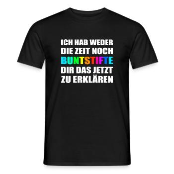 Ich hab weder Zeit noch Buntstifte Spruch - Männer T-Shirt - Schwarz - Vorne - AI Model Male 178 light (178cm)
