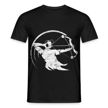 Konzentrierter Bogensport Wettkampf - Männer T-Shirt - Schwarz - Vorne - AI Model Male 178 light (178cm)