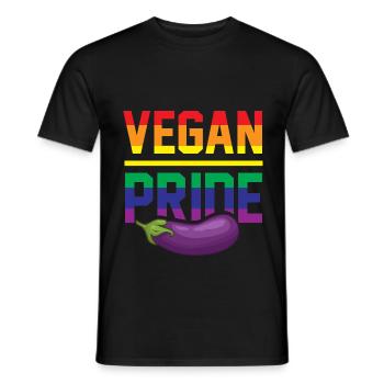 Vegan Stolz Gay Lesbian Pride Veganer Lesbe Schwul - Männer T-Shirt - Schwarz - Vorne - AI Model Male 178 light (178cm)
