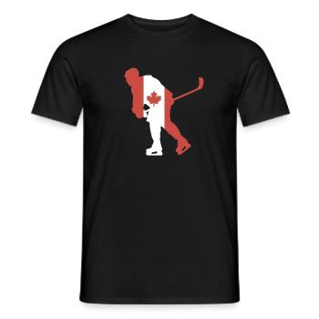 Hockey player Canada flag - Men's T-Shirt - black - Front - AI Model Male 178 light (178cm)