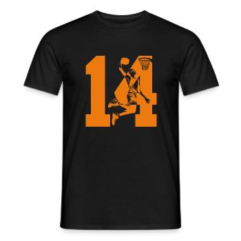 NUMMER 14 BASKETBALL 14. GEBURTSTAG - Männer T-Shirt - Schwarz - Vorne - AI Model Male 178 light (178cm)