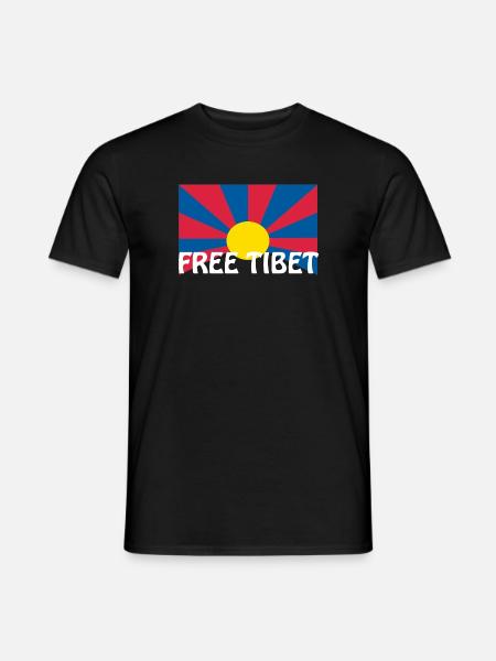 free tibet flagge - Männer T-Shirt - Schwarz