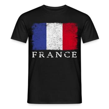 Frankreich Französische Flagge Frankreichflagge - Männer T-Shirt - Schwarz - Vorne - AI Model Male 178 light (178cm)