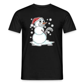Snowman funny - Men's T-Shirt - black - Front - AI Model Male 178 light (178cm)