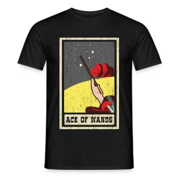 Ass der Stäbe Tarotkarte Schamane Wahrsagerei - Männer T-Shirt - Schwarz - Vorne - AI Model Male 178 light (178cm)