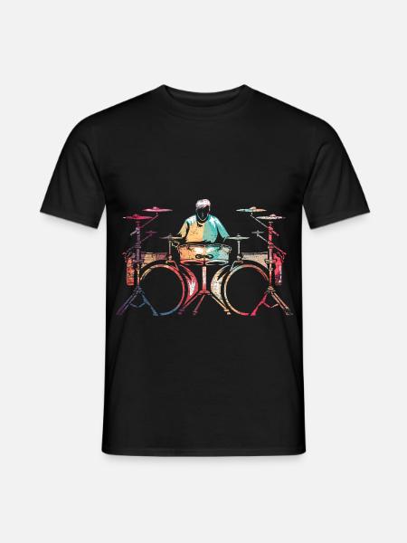 Pulsierender Schlagzeuger Rockkonzert - Männer T-Shirt - Schwarz