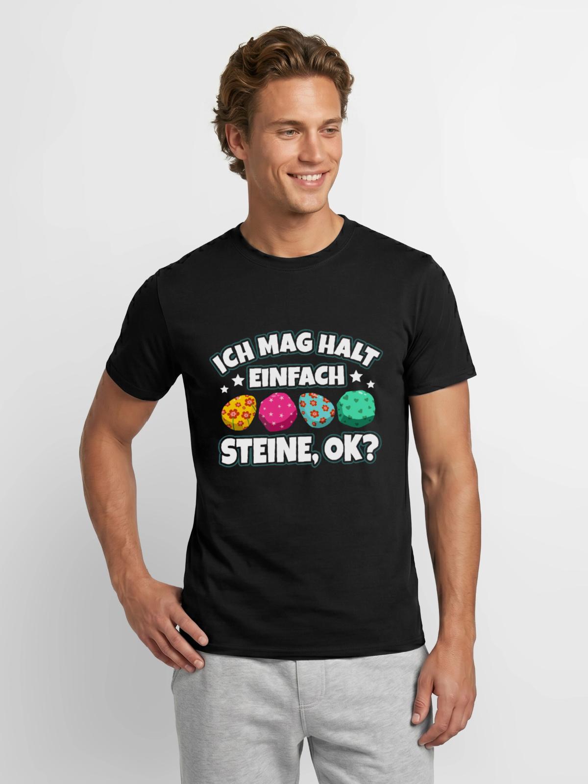 Steine - Männer T-Shirt - Schwarz - Vorne - AI Model Male 178 light (178cm)