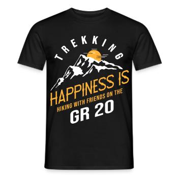 gr20 Glück ist Wandern mit Freunden auf dem GR20 - Männer T-Shirt - Schwarz - Vorne - AI Model Male 178 light (178cm)