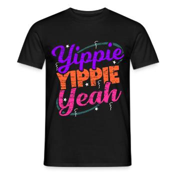 Yippie Yippie Yeah EDM Festival Musik Techno - Männer T-Shirt - Schwarz - Vorne - AI Model Male 178 light (178cm)