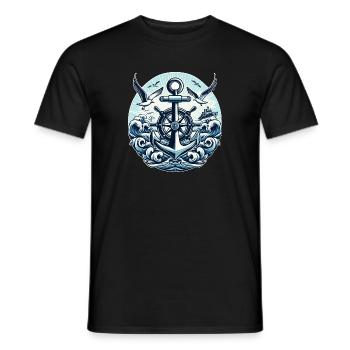 Anchor Steering Wheel Logo - Men's T-Shirt - black - Front - AI Model Male 178 light (178cm)