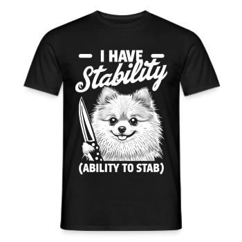 Pomeranian Spruch Hund Humor - Männer T-Shirt - Schwarz - Vorne - AI Model Male 178 light (178cm)