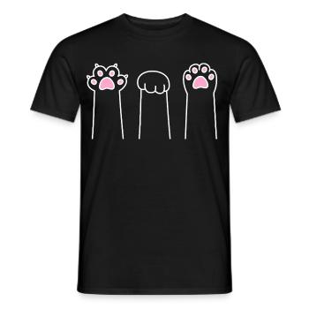 Katze Pfote Spiel Katzenpfoten Schere Stein Papier - Männer T-Shirt - Schwarz - Vorne - AI Model Male 178 light (178cm)