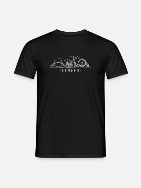 London Capital England Skyline Tower-Bridge - T-shirt homme - noir