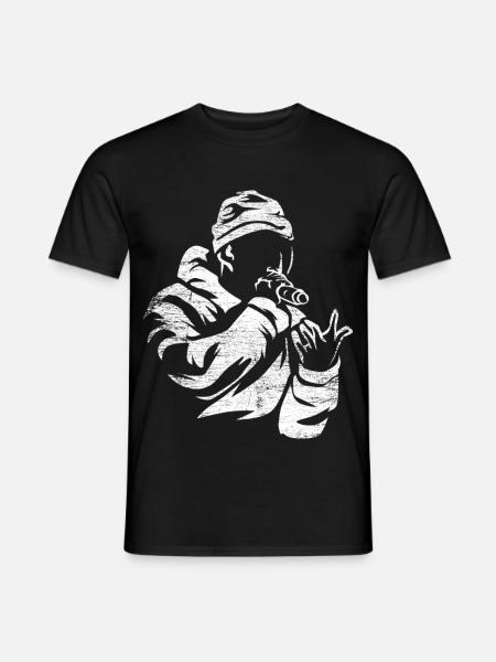 Rotziger Rapper Mikrofonbattle - Männer T-Shirt - Schwarz