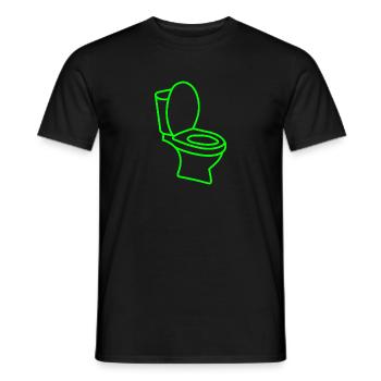 Klo WC Toilette Grün - Männer T-Shirt - Schwarz - Vorne - AI Model Male 178 light (178cm)