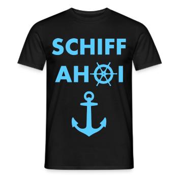 Schiff Ahoi Motiv mit Anker - Männer T-Shirt - Schwarz - Vorne - AI Model Male 178 light (178cm)