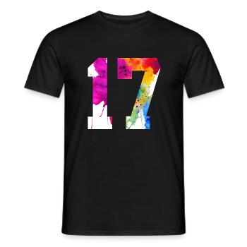 NUMMER 17 JAHRE ALT 17. GEBURTSTAG - Männer T-Shirt - Schwarz - Vorne - AI Model Male 178 light (178cm)