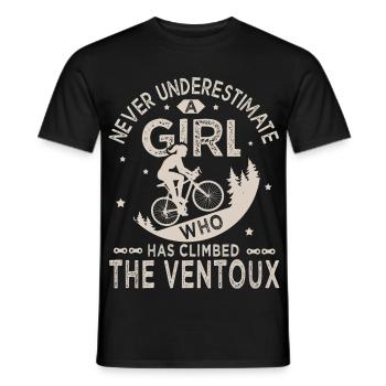 ein Mädchen, das den Ventoux vélo velo bestiegen hat - Männer T-Shirt - Schwarz - Vorne - AI Model Male 178 light (178cm)