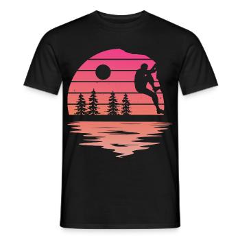 Boulder Klettern Bouldern Bergsteiger - Männer T-Shirt - Schwarz - Vorne - AI Model Male 178 light (178cm)