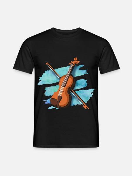 Eleganter Geigenbogen Virtuose - Männer T-Shirt - Schwarz
