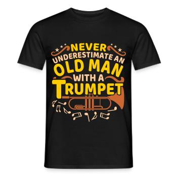 Trumpet Old Man Trompete Trompeter Spruch - Männer T-Shirt - Schwarz - Vorne - AI Model Male 178 light (178cm)