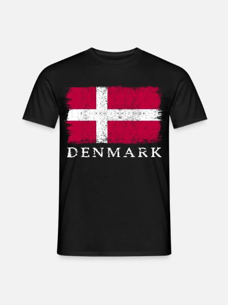 Dänemark Dänische Flagge Dänemarkflagge - Männer T-Shirt - Schwarz