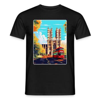 Westminster Abbey London England Uk Travel Poster - Men's T-Shirt - black - Front - AI Model Male 178 light (178cm)