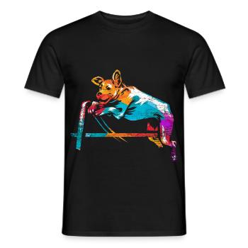 Schneidiger Agility Hundesportler - Männer T-Shirt - Schwarz - Vorne - AI Model Male 178 light (178cm)