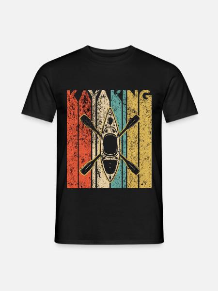 Kayaking Kayak Vintage Kajak Kayakfahren - Männer T-Shirt - Schwarz