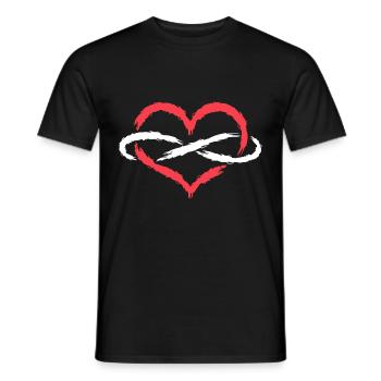 Herz Unendlich Endlos - Männer T-Shirt - Schwarz - Vorne - AI Model Male 178 light (178cm)