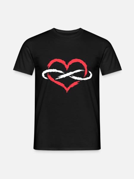 Herz Unendlich Endlos - Männer T-Shirt - Schwarz