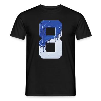 NR. 8 NUMMER 8 BLAU WEIß 8. GEBURTSTAG - Männer T-Shirt - Schwarz - Vorne - AI Model Male 178 light (178cm)
