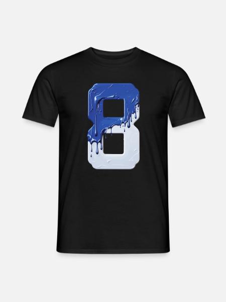 NR. 8 NUMMER 8 BLAU WEIß 8. GEBURTSTAG - Männer T-Shirt - Schwarz