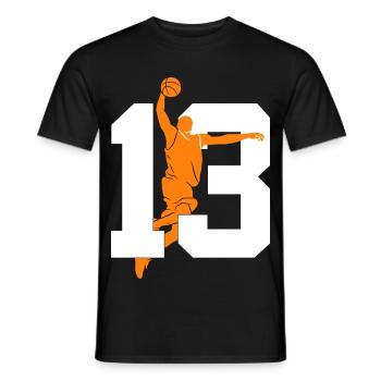 NUMMER 13 BASKETBALL 13. GEBURTSTAG - Männer T-Shirt - Schwarz - Vorne - AI Model Male 178 light (178cm)