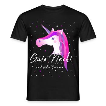 Einhorn gute Nacht Einhorn - Männer T-Shirt - Schwarz - Vorne - AI Model Male 178 light (178cm)