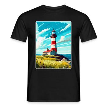 Plymouth England Uk Vintage Reiseplakat Souvenir - Männer T-Shirt - Schwarz - Vorne - AI Model Male 178 light (178cm)