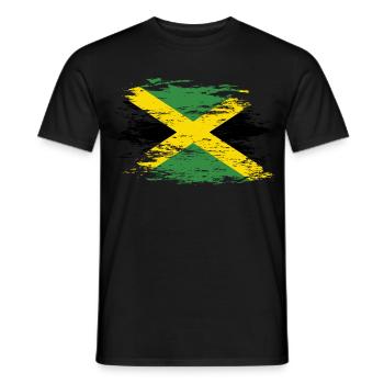 Drapeau de la Jamaïque utilisé - T-shirt homme - noir - Devant - AI Model Male 178 light (178cm)