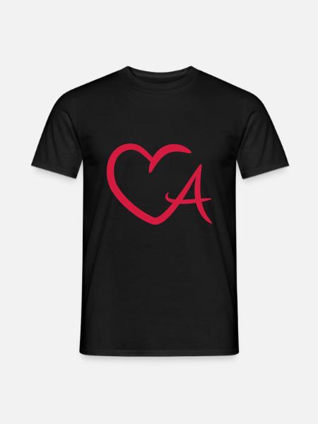 Herz Symbol Buchstabe A - Männer T-Shirt - Schwarz