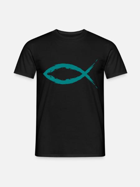 Fisch Christentum Symbol Religion Kirche - Männer T-Shirt - Schwarz